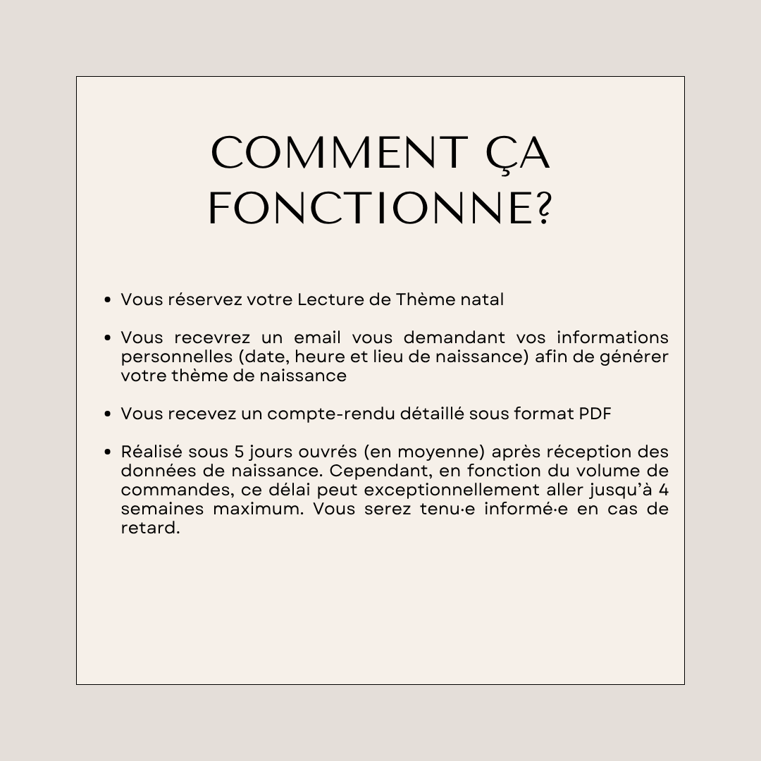 Thème natal - (re)Découvre-toi à travers la Lecture de ton Thème Astral!