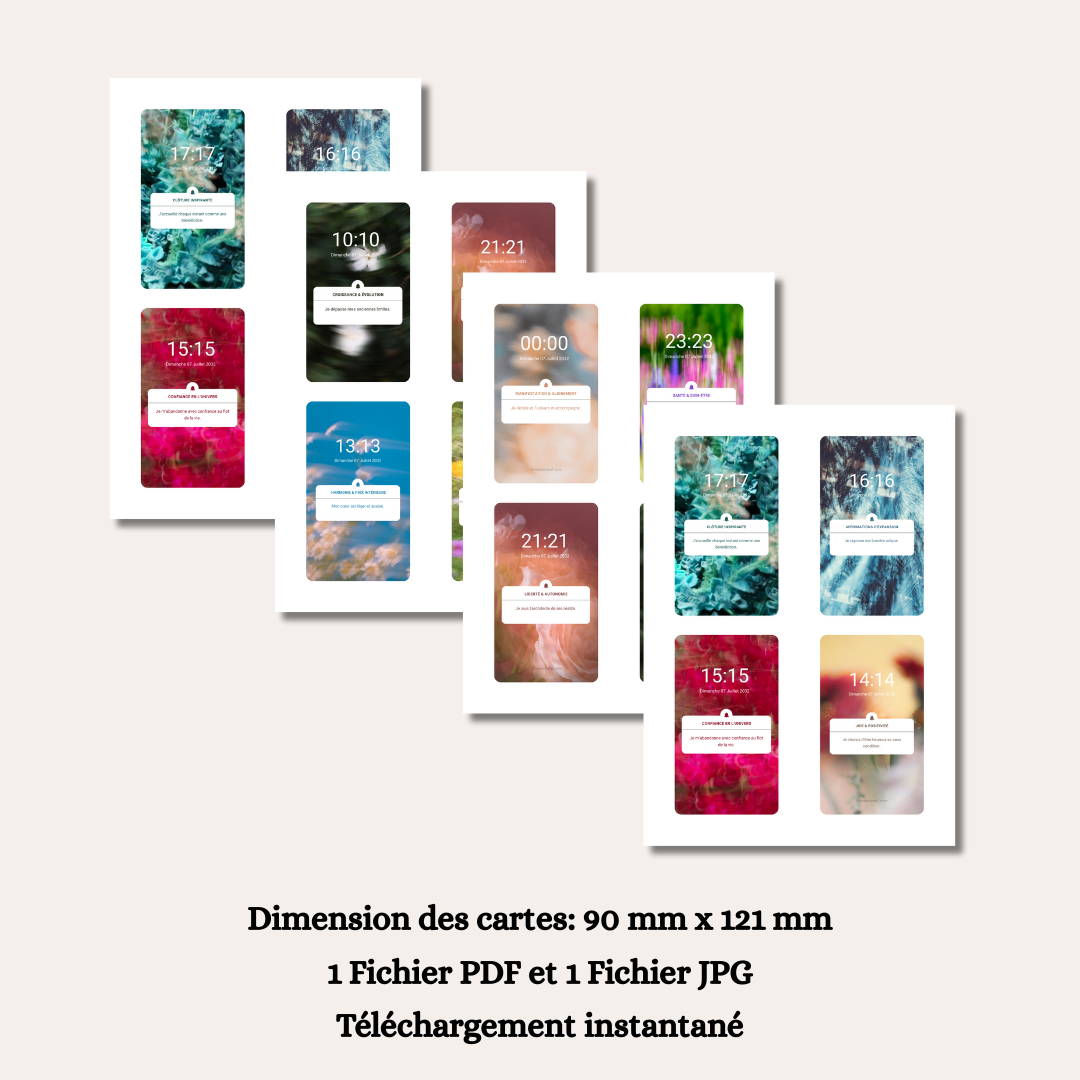 Affirmations positives pour manifester – 140 cartes à télécharger + 14 cartes personnalisables