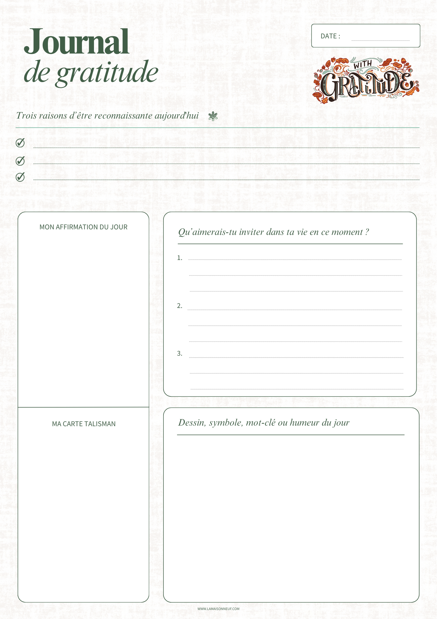 journal de gratitude